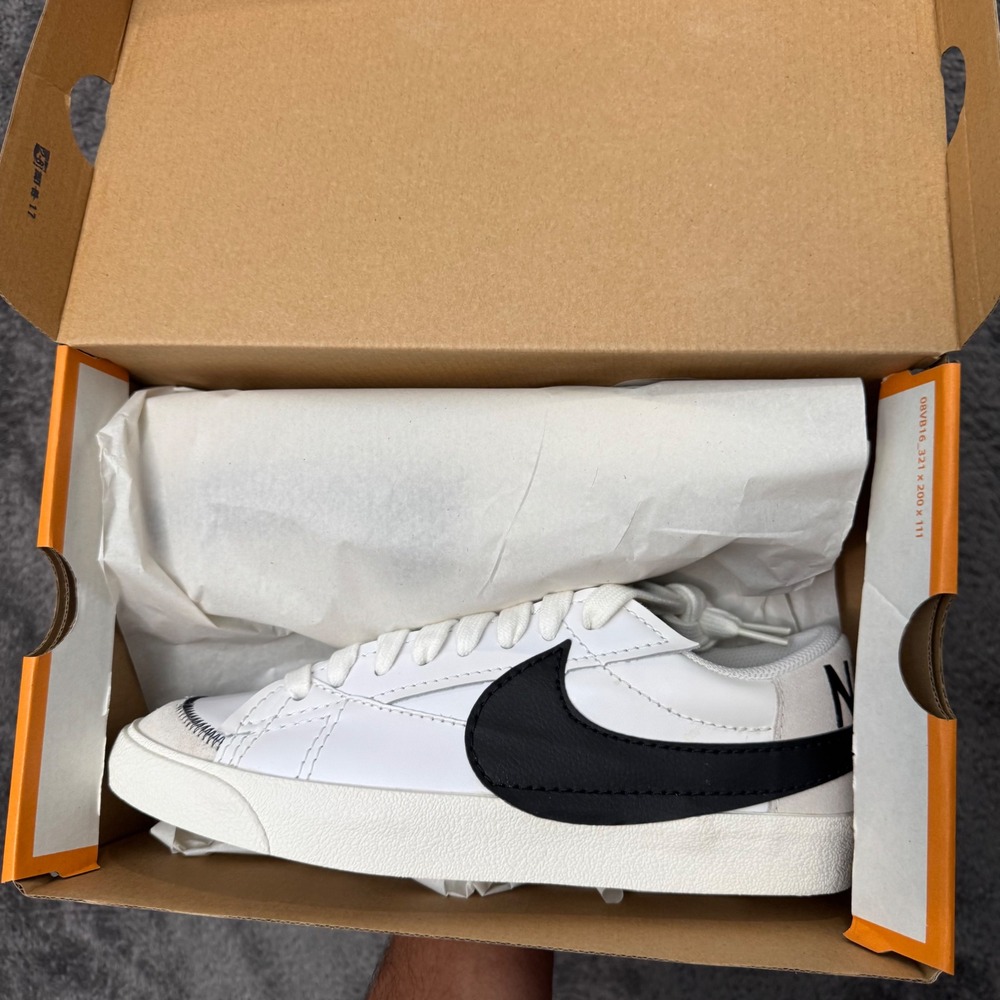 Nike Blazer Low 77 Jumbo White Black Sail Sneakers DN2158-101 Mens Size 11